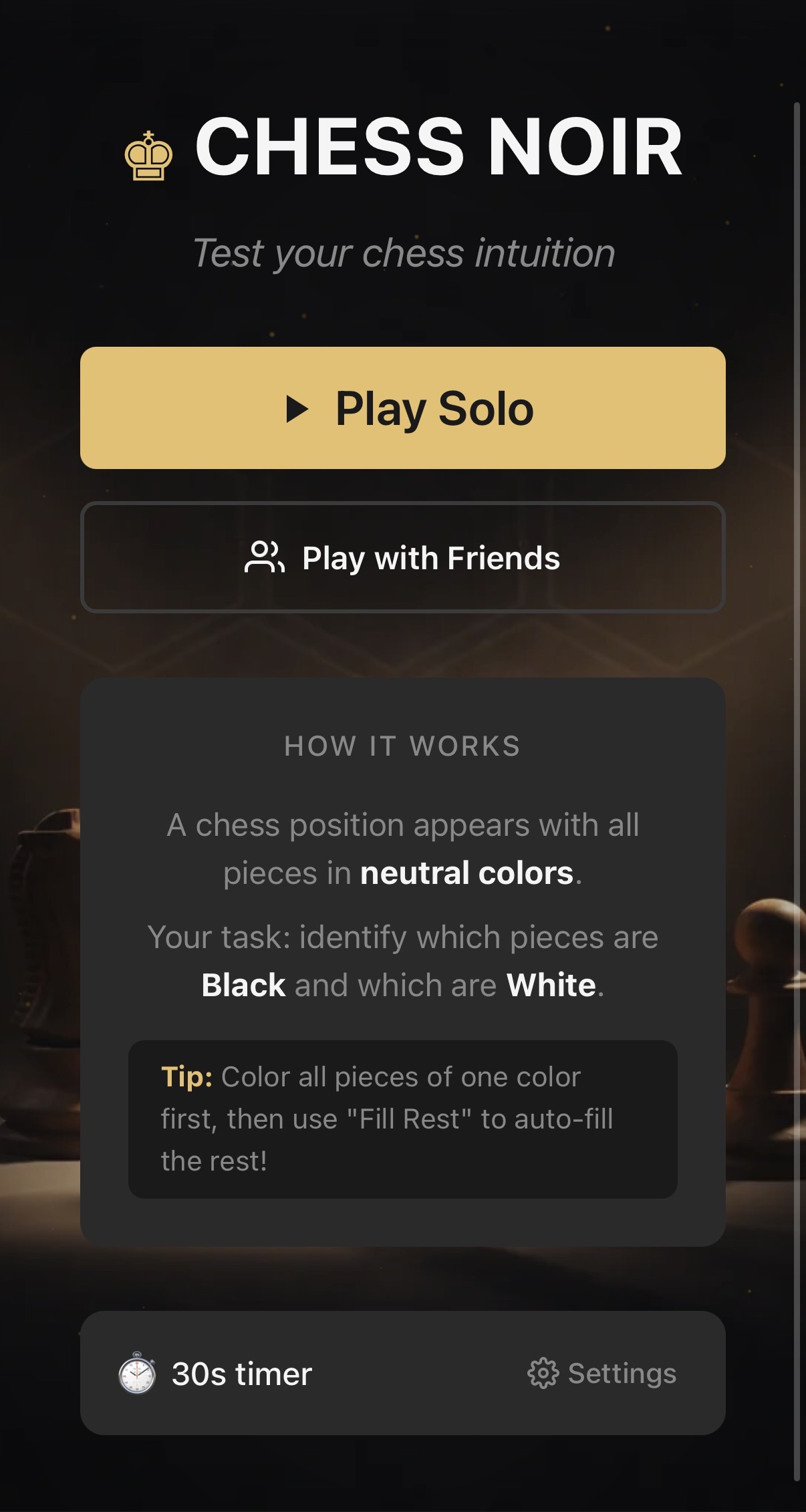 Chess Noir mode - identify piece colors