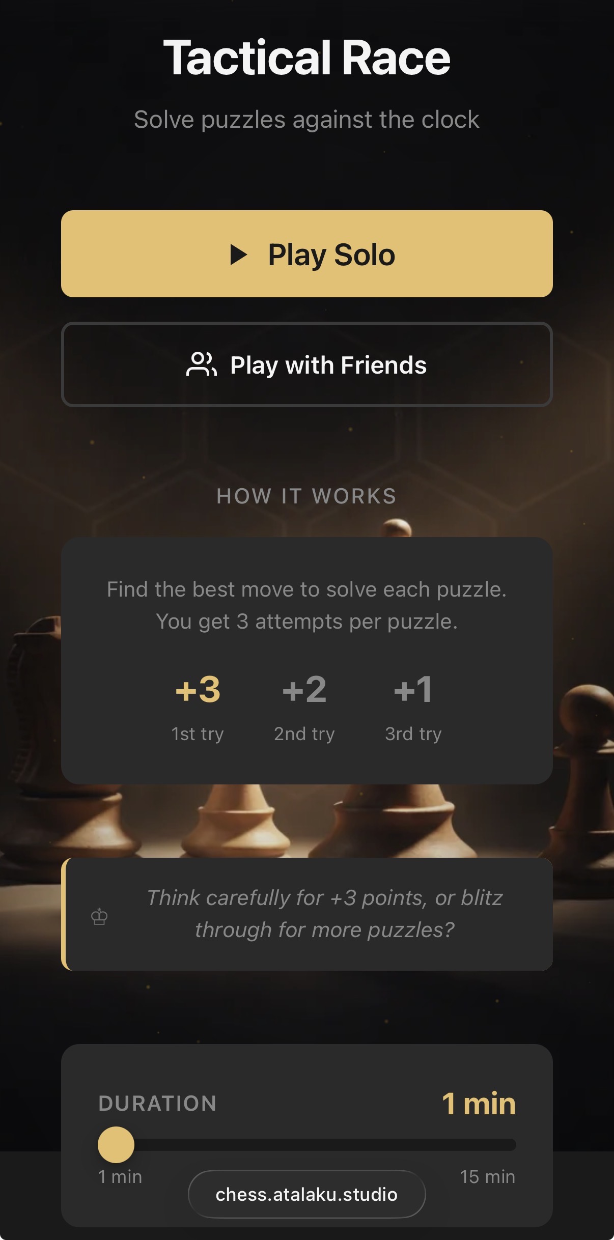 Tactical Race mode - solve puzzles against the clock