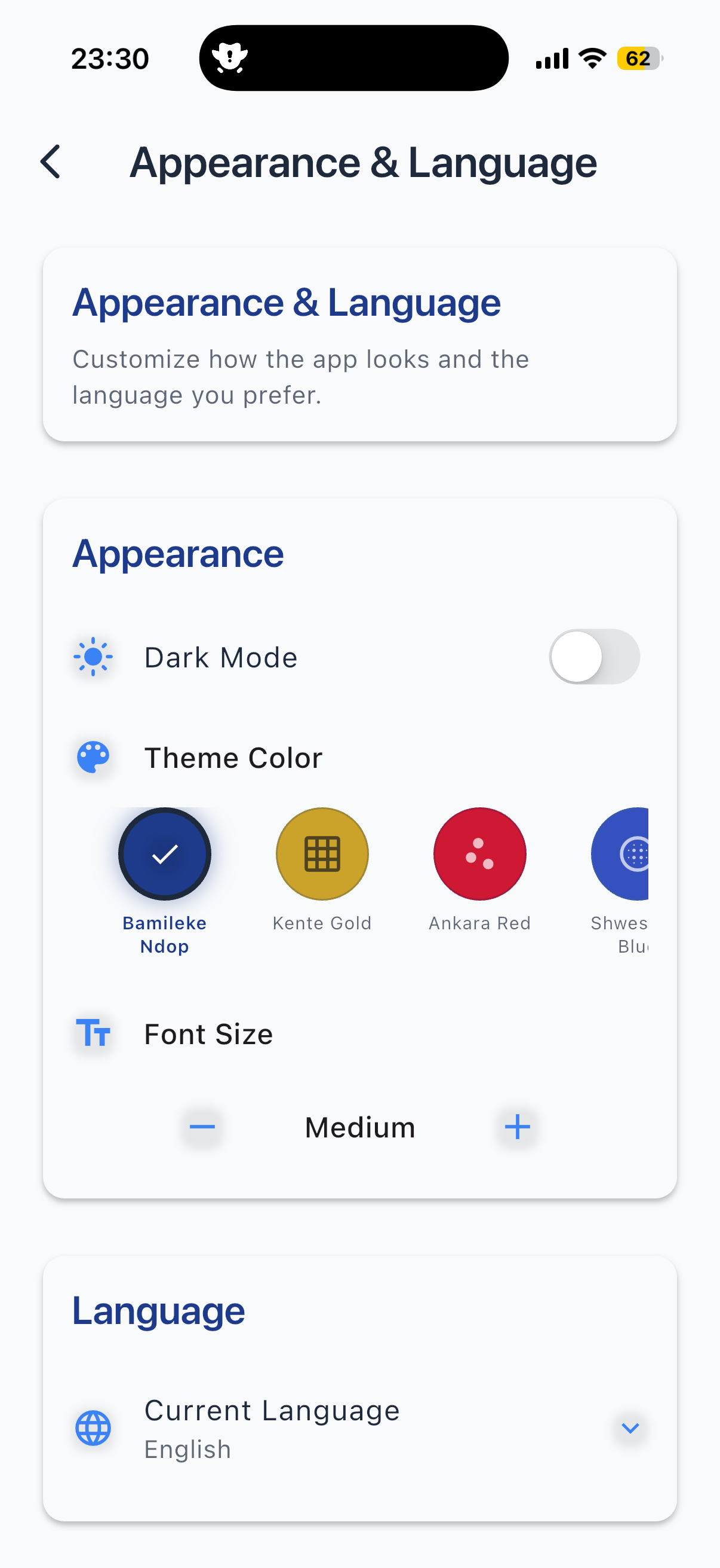 African-inspired theme colors